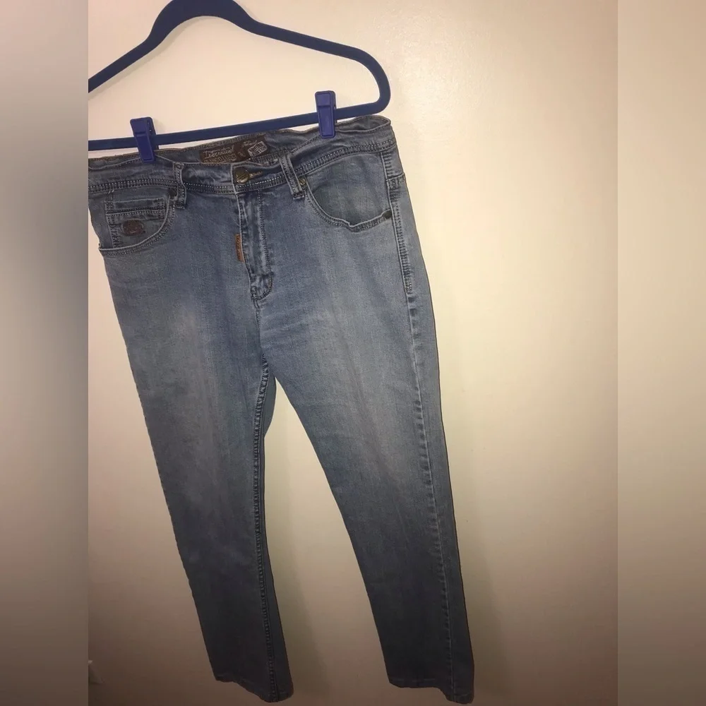 𝅺FRANCO Lucci Mens Cotton Limited Edition Straight Light Wash Denim Jeans 36X30